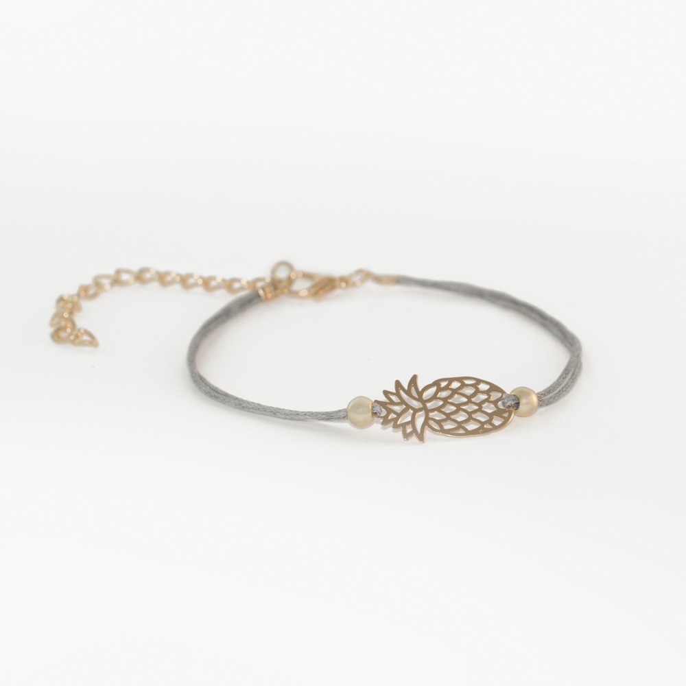 gray and gold pineapple bracelet